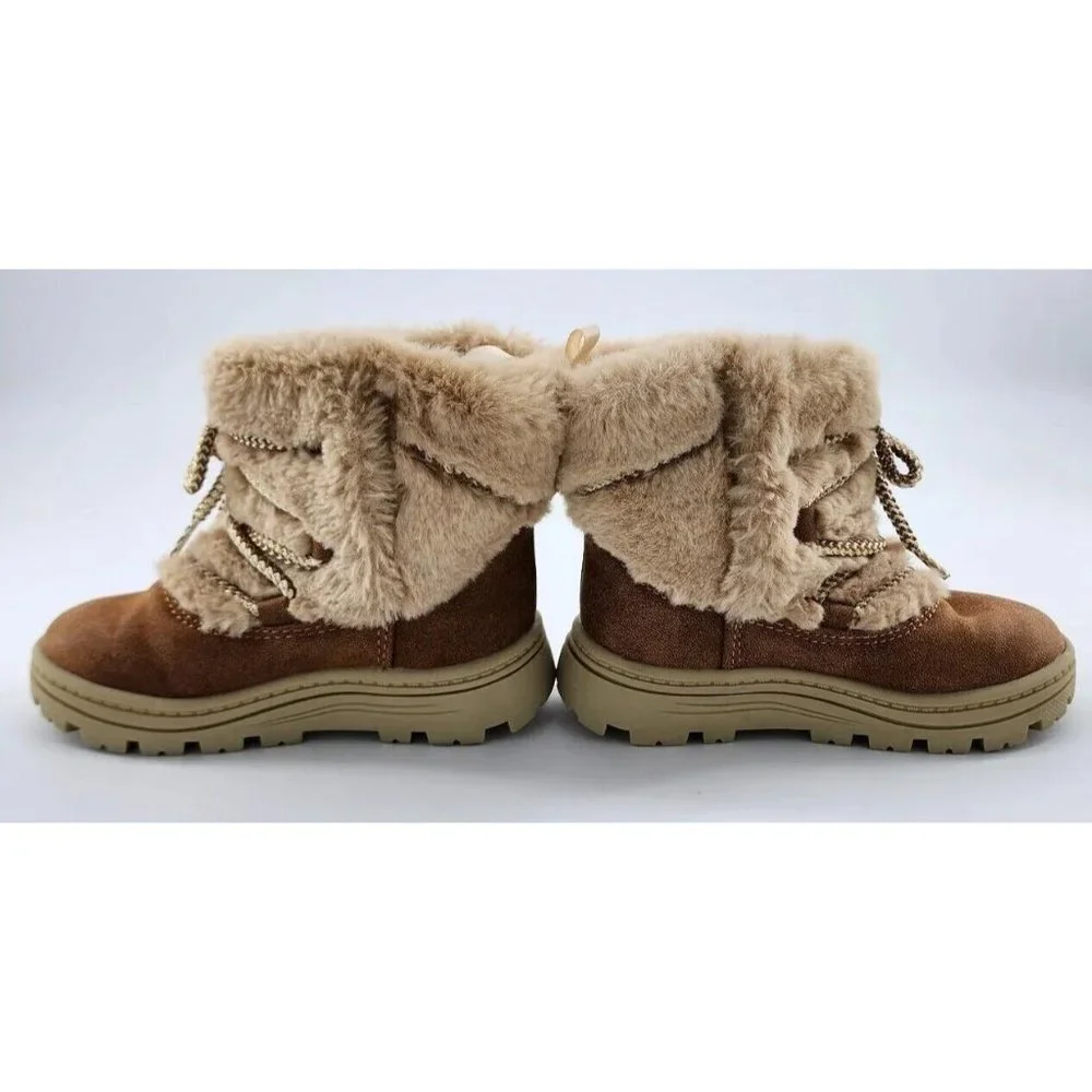 Carter's Baby Girl Moane Faux Fur Winter Boots Beige/Tan Size 8M‎